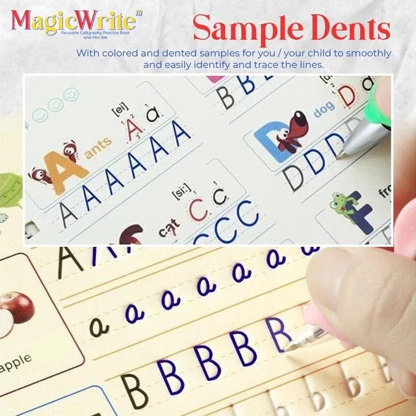 MagicWrite opakovaně použitelná cvičebnice kaligrafie a sada per - Image 3