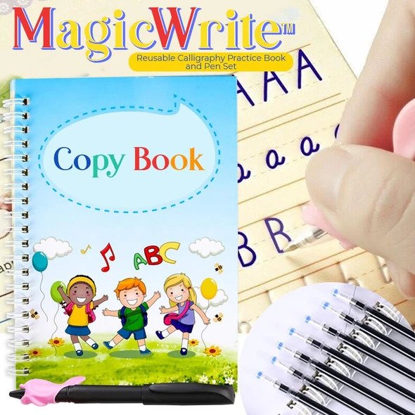 MagicWrite opakovaně použitelná cvičebnice kaligrafie a sada per - Image 4