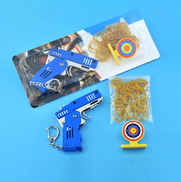 Celokovová mini skládací klíčenka s gumičkou - Image 5