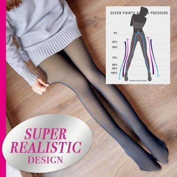 Flawless Legs Falešné průsvitné teplé fleecové punčochy - Image 5