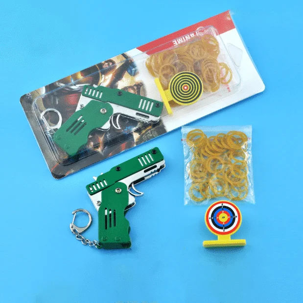 Celokovová mini skládací klíčenka s gumičkou - Image 6