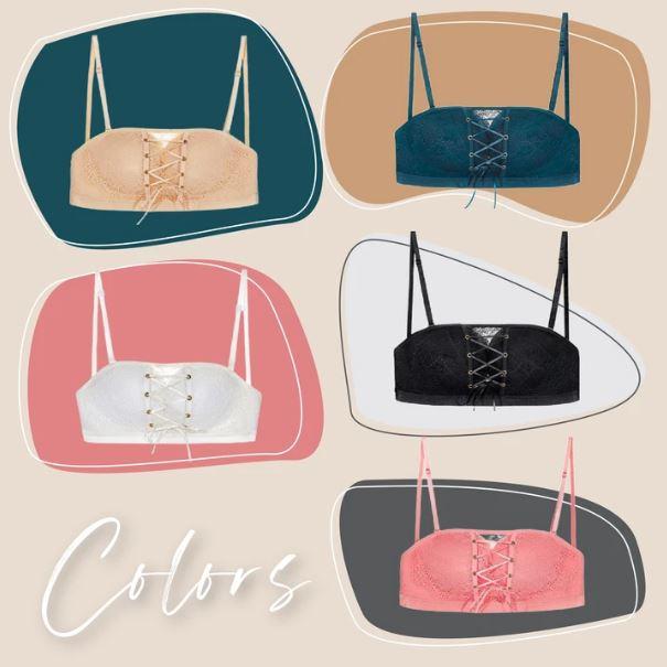 Podprsenka Push Up se stahovací šňůrkou s krajkou Bandeau - Image 7