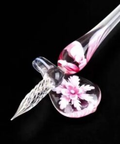 Sada skleněného kaligrafického pera s inkoustem a podložkou na pero