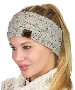 Barevná pletená háčkovaná Twist čelenka